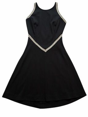 LILLIE RUBIN Black Halter Dress with Rhinestone Trim Size 4
